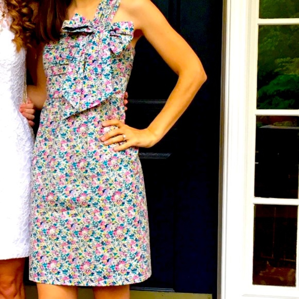 J. Crew Liberty Print One-Shoulder Bow Dress 🎀 NWT Size 0